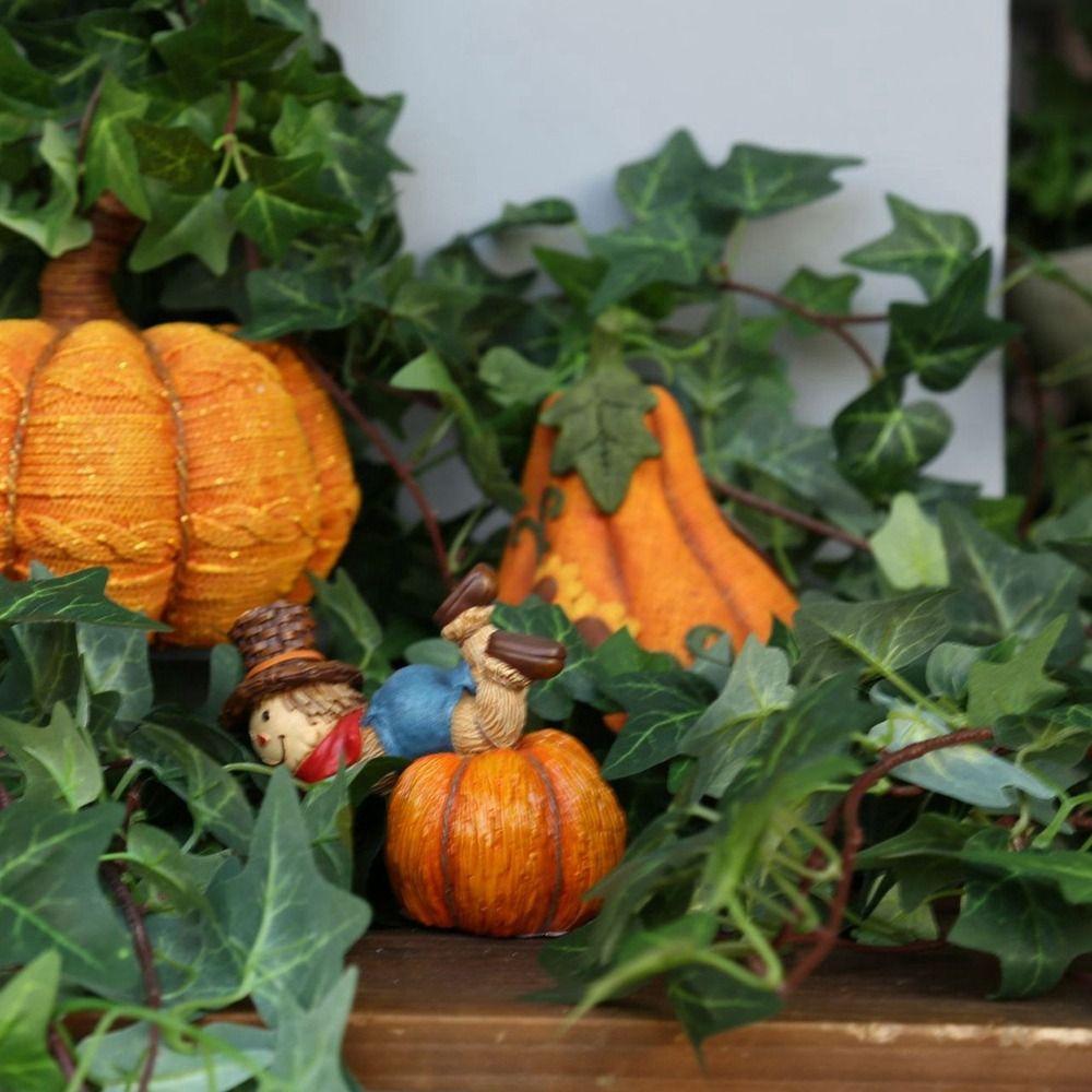 Boys And Girls Pumpkin Scarecrow Ornaments Lovely Pumpkin Statue Holiday Gifts   Christmas