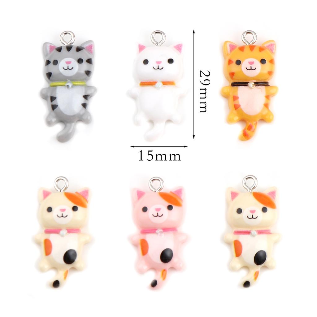 10 Piece Kawaii Resin Charms Cat Animal For Women Handmade DIY Making Earrings Necklace Pendants Party Jewelry Findings