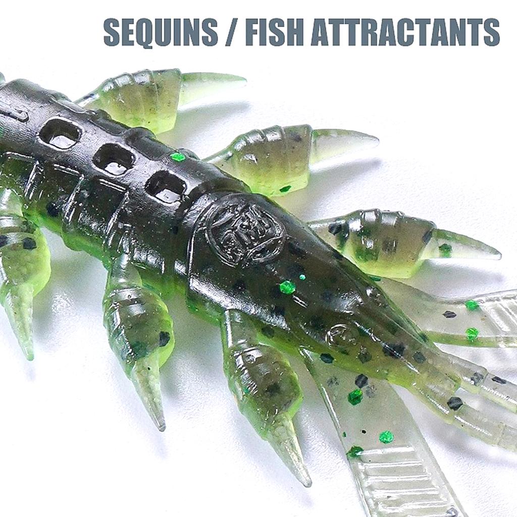 10Pcs/set Soft PVC Shrimp Lures Baits Swim Floating Sinking Lures Simulation Prawn Shrimp Fishing Tackle Lures Baits