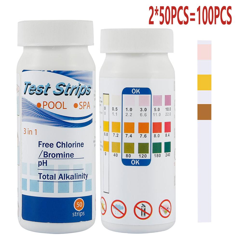 100pcs Aquarium Test Strips 7-IN-1/ 3-IN-1 Fish Tank Test Kit Freshwater Saltwater Aquarium Water Test to Detect pH Test Strips