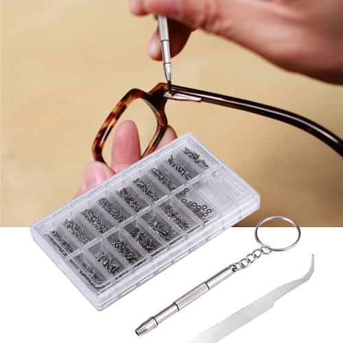 1000-Piece Stainless Steel Machine Screw Kit with Nuts and Screw Replacement Kit for Glasses, Watches, and Computers