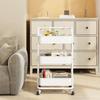 Lask Carbon Steel Multi-Layer Movable Kitchen & Bathroom Storage Trolley
