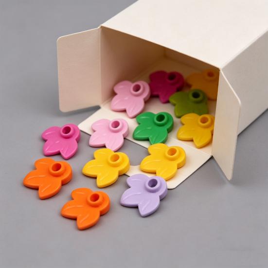 Classic Tree Leaves Building Blocks Pieces, Plant Plate, Round 1x1 Assembling Building Blocks with 3 Leaves Parts and Pieces