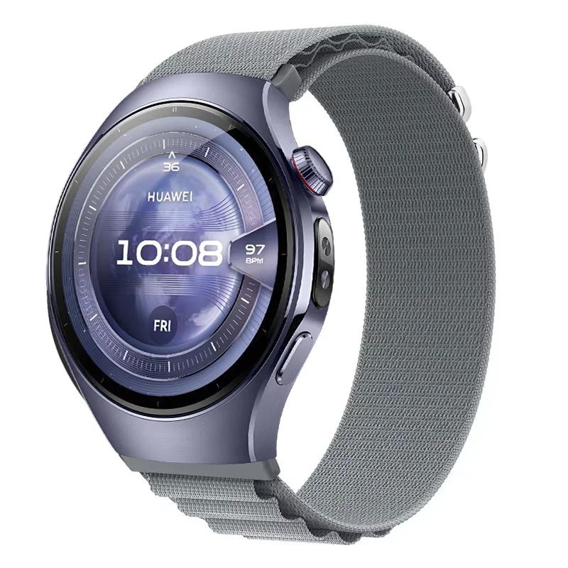 22/20mm Nylon Loop Strap For Huawei Watch 5-4-3/GT4-5-5Pro 46mm Comfortable Durable Wristband For Amazfit Active 2 Bip 6 Correa
