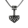 Titanium Steel Thor's Hammer Pendant Necklace - Nordic Viking Retro Design
