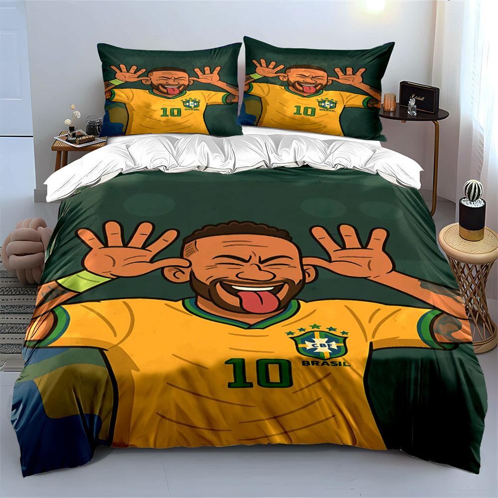 Cartoon football player illustration. Bedding sets Duvet cover sets Duvet covers Pillowcases(1 * Duvet Cover 2 * Pillowcases without duvet insert)
