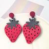 Exaggerated Earrings, Fruit Lemon Strawberry Watermelon Acrylic Earrings, Stud Earrings, Personalized Long Earrings For Women