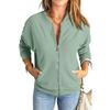 Locker Damen Freizeit Ärmel Lang Sweatshirt Jacke Oberteil Tasche Mantel