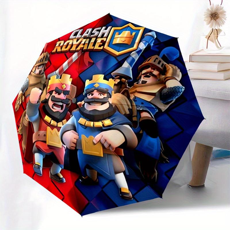 1pc Clash Royale Royal Battle Themed High-quality Umbrella,Automatic Opening and Closing Umbrella,Multi-functional Umbrella G0811071