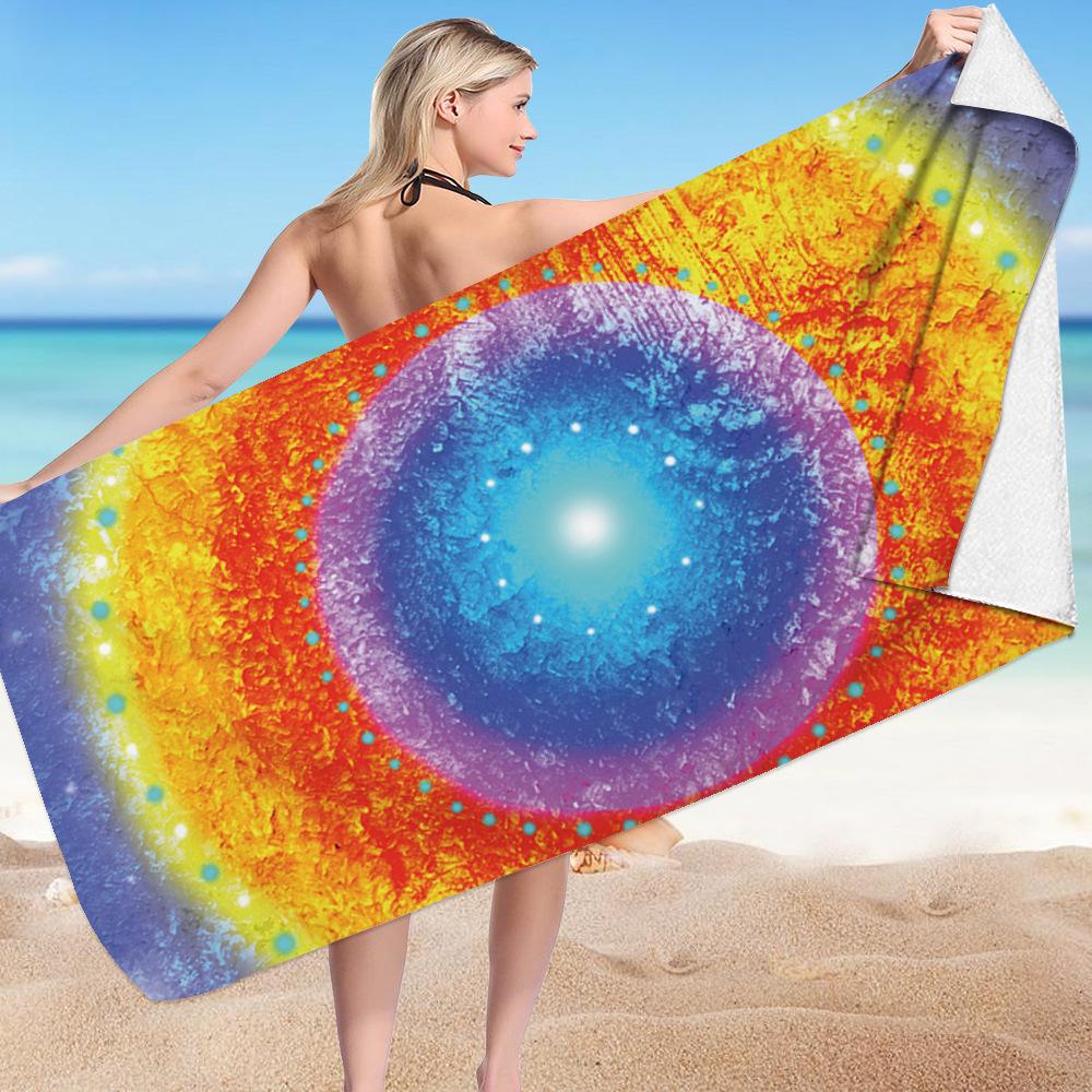Mantra Beach Collection Digital-printed Polyester Superfine Fiber Double-sided Fleece Beach Vacation Bath Towel, Beach Towel