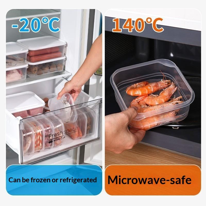 Boîte de conservation alimentaire en plastique hermétique pour réfrigérateur et congélateur, compatible micro-ondes, empilable, pour la cuisine