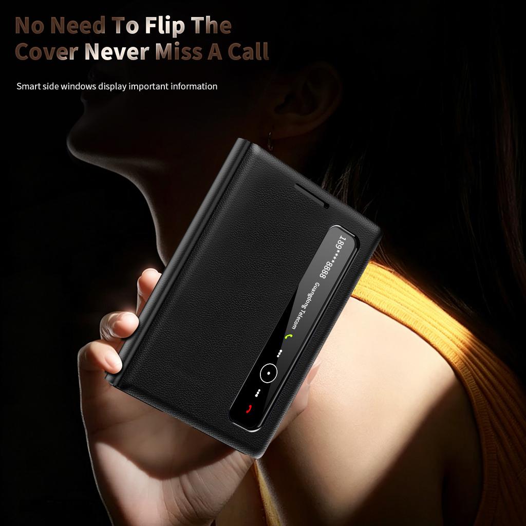 Étui de protection en cuir à rabat Smart View pour Samsung Galaxy Z Fold 8 Ultra 8 7 6 5 4 3 Housse de protection anti-chute en PU