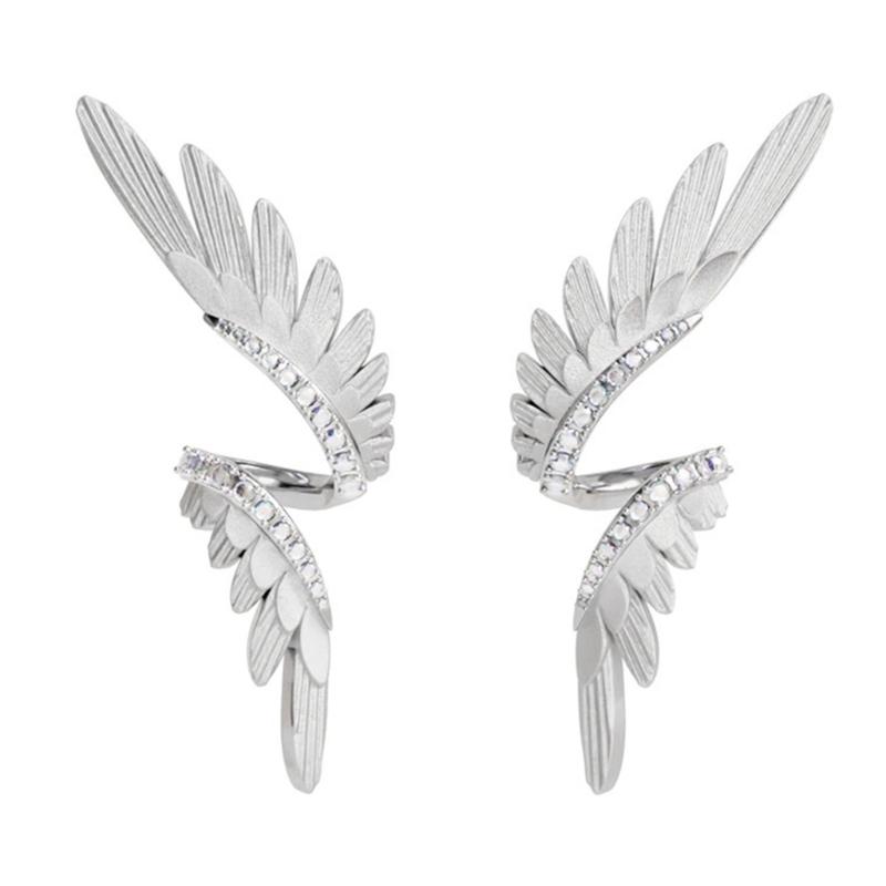 

Asymmetrical Woman Earrings Wing Shape Pendant Earrings Fashion Ear Jewelry Copper Texture for Matching Fashion Outfits 1