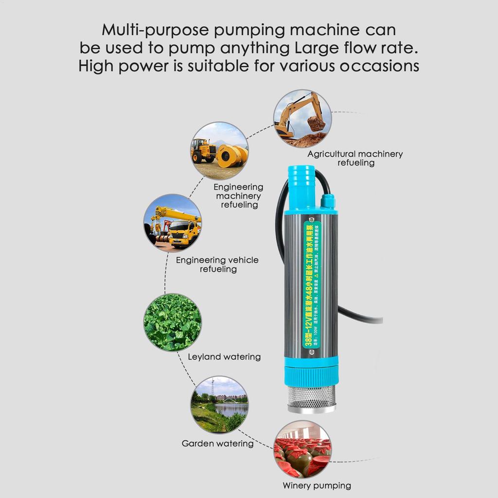 Submersible Water Pump Electric Oil Pump 2 Alligator Clips Refueling Tool For Caravan Marine Agricultural Automotive Boat
