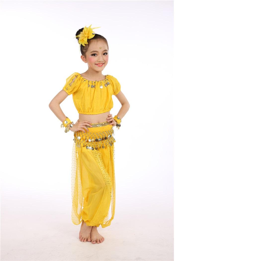 

Детский комплект костюмов для танца живота Костюм для танца живота Дети для танца живота S золотой