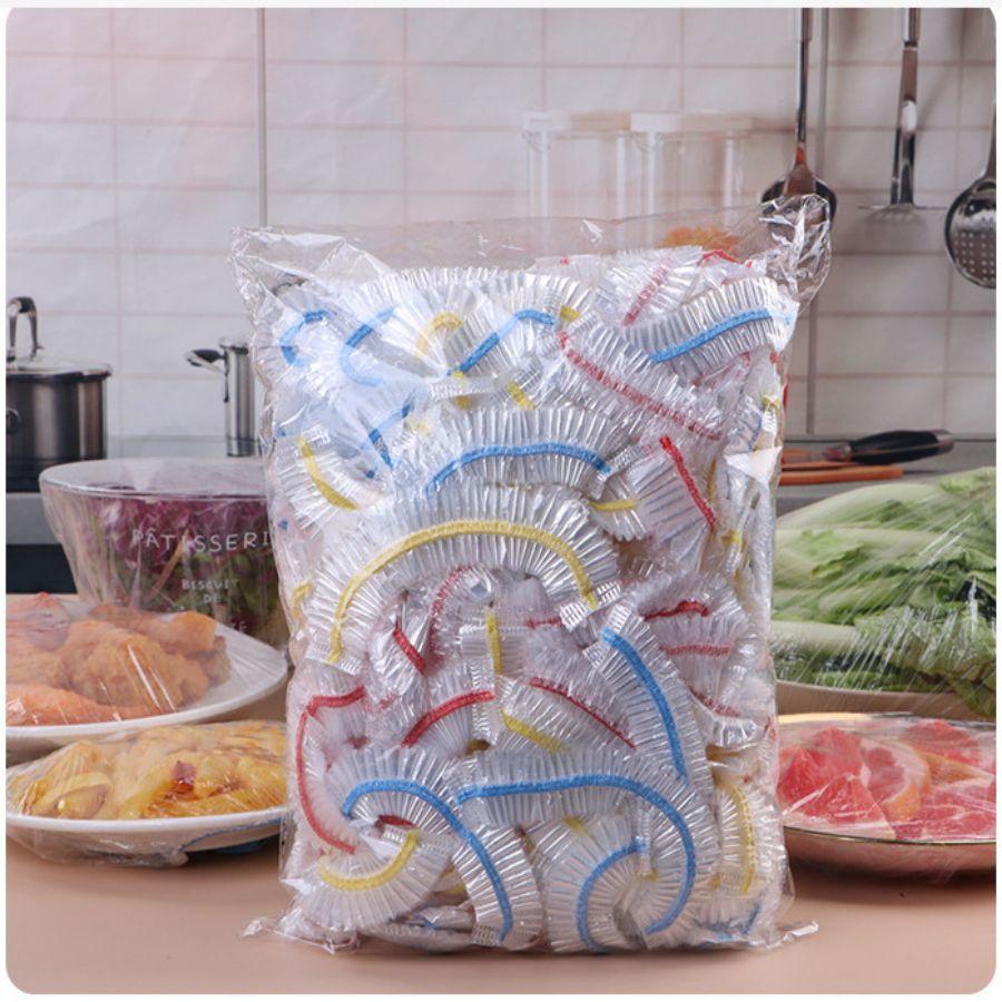 

100 шт. многоразовых эластичных защитных чехлов для пищевых мисок, растягивающиеся чехлы, подходят для разных размеров мисок и тарелок 2,0-9,5 дюймов 100pcs разноцветный