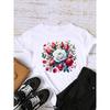 Style Flower Trend Clothing Graphic T-shirts Lady Short Sleeve T Shirt Women Print Female Fashion Clothes Casual Tee