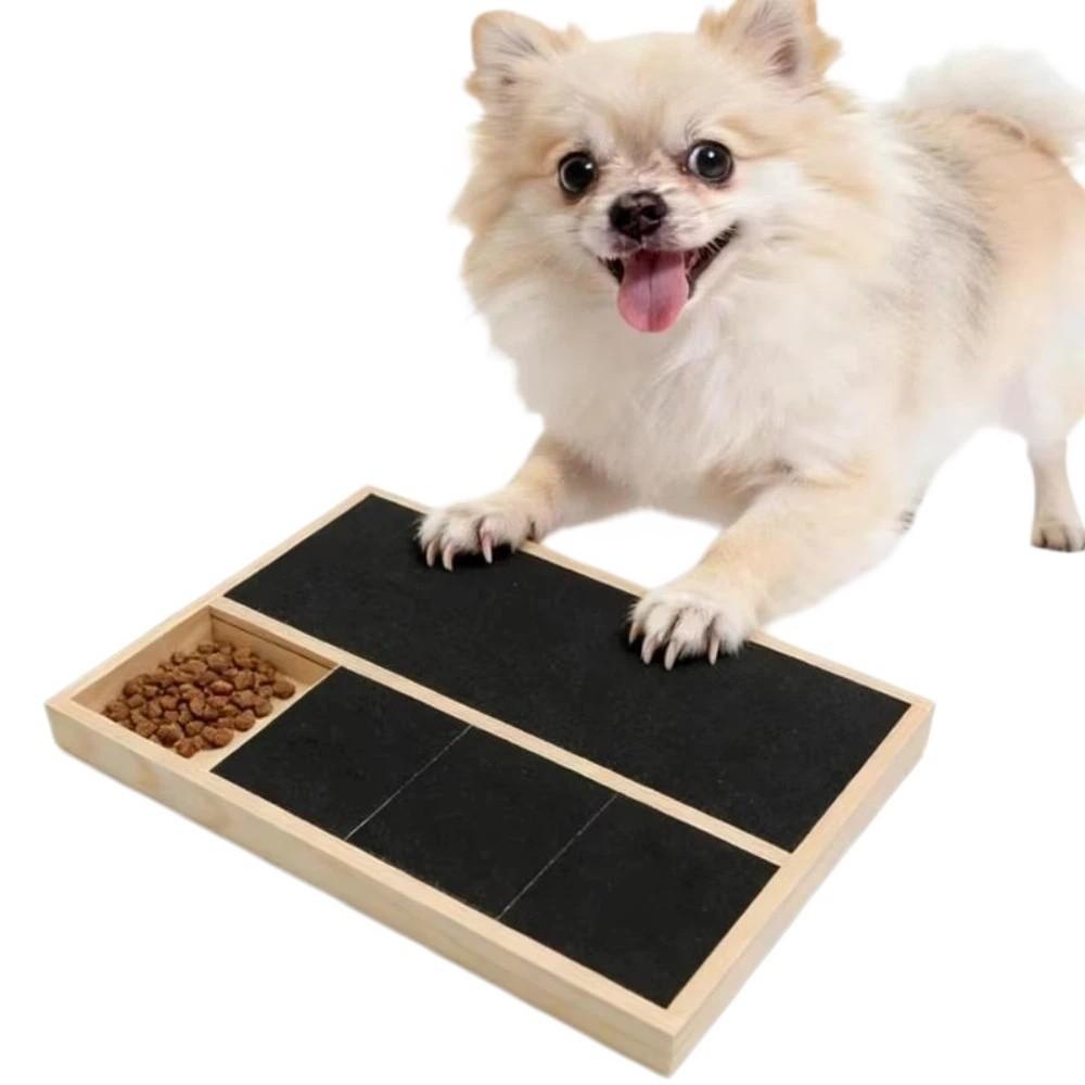 Pull-Out Dog Nail Scratch Board Stress-Free Wooden Dog Nail File Board Built-in Snack Box Pet Nail Grinder Scratcher