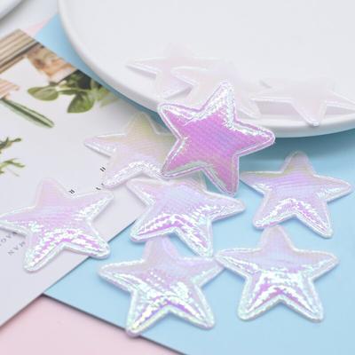 50 Stück 40mm Gepolsterte AB Weiße Stern Applikation Flatback Scrapbooking Ornament Aufnäher Zubehör DIY Bastelbedarf