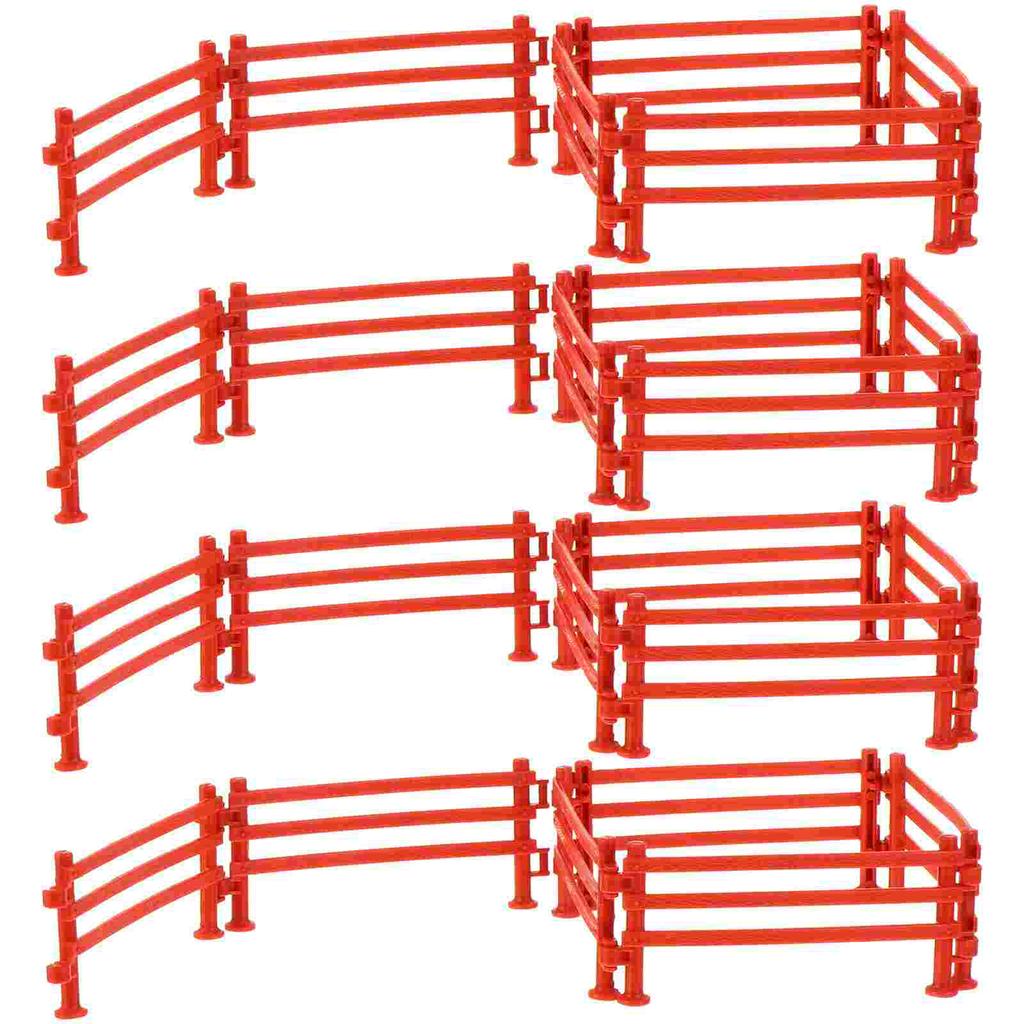 50 Pcs Miniature Zoo Fencing Accessories Plastic Fence Toys Farm Gate Garden Supplies Simulation Safe Trellis Gates Landscaping