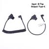 D Tap Input Type C Output Power Cable for LED Lights Quick Charge Adapter for V Mount Battery Equipment