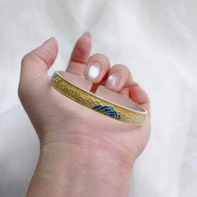 Traditional Enamel Bracelet Classic Adjustable Women's Hand Bracelet Ethnic Style Open Chinese Cloisonne Bracelet Accessories