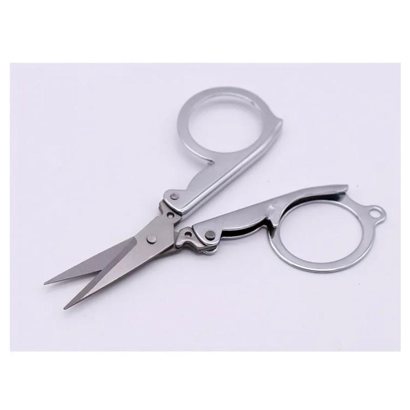 Fishing Shears Stainless Steel Folding Portable Travel Household Mini Scissors Fishing Small Eyebrow Scissors Foldable Thread Clipper