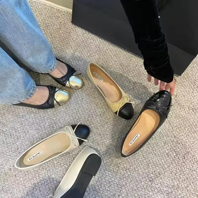 Mode Neue Schleife Damen Slipper Schuhe Mode Flach Damen Komfort Weiche Sohle Flache Schuhe Frühling Damen Komfortschuhe