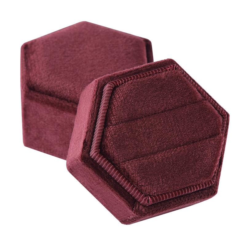 Jewelry For Hexagonal Box Velvet Rings And Earrings Highend Gift Box