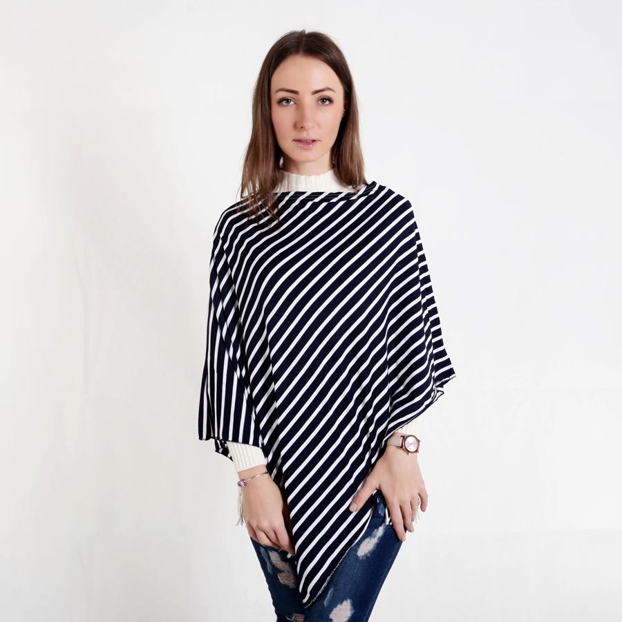 Modesty Stripe Nursing Shawl & Baby Car Cover - Anti-Exposure Scarf