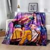Neon Birthday Celebration Blanket Warmthful Decor Perfect for Seaside Office Chair Picnics Four Seasons Multipurpose Playful Design