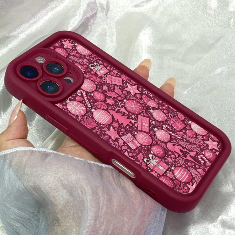 JT405 Pink Christmas Cute To Glam for iPhone 17 16 15 14 13 12 Pro Max Samsung S26 S25 Ultra A17 A07 A56 A16 Xiaomi 15T 13T Redmi 15c 14C Soft Case