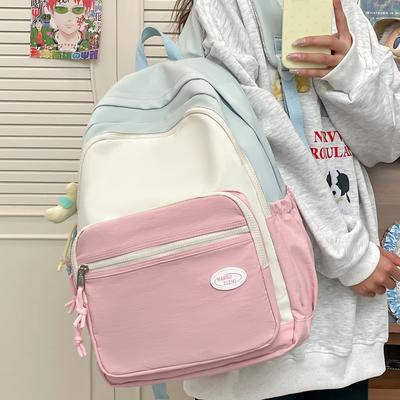 Simple College Student Schoolbag Japanese Ins Small Fresh Backpack Female Junior High School Large-capacity Student Schoolbag