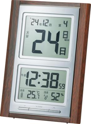 ADESSO Daily Radio Can Be Used As a Day of the Week Anniversary Setting Wood Grain Brown NAR-102 Clock, Digital, Stand, Rokuyo, Temperature, Humidity,
