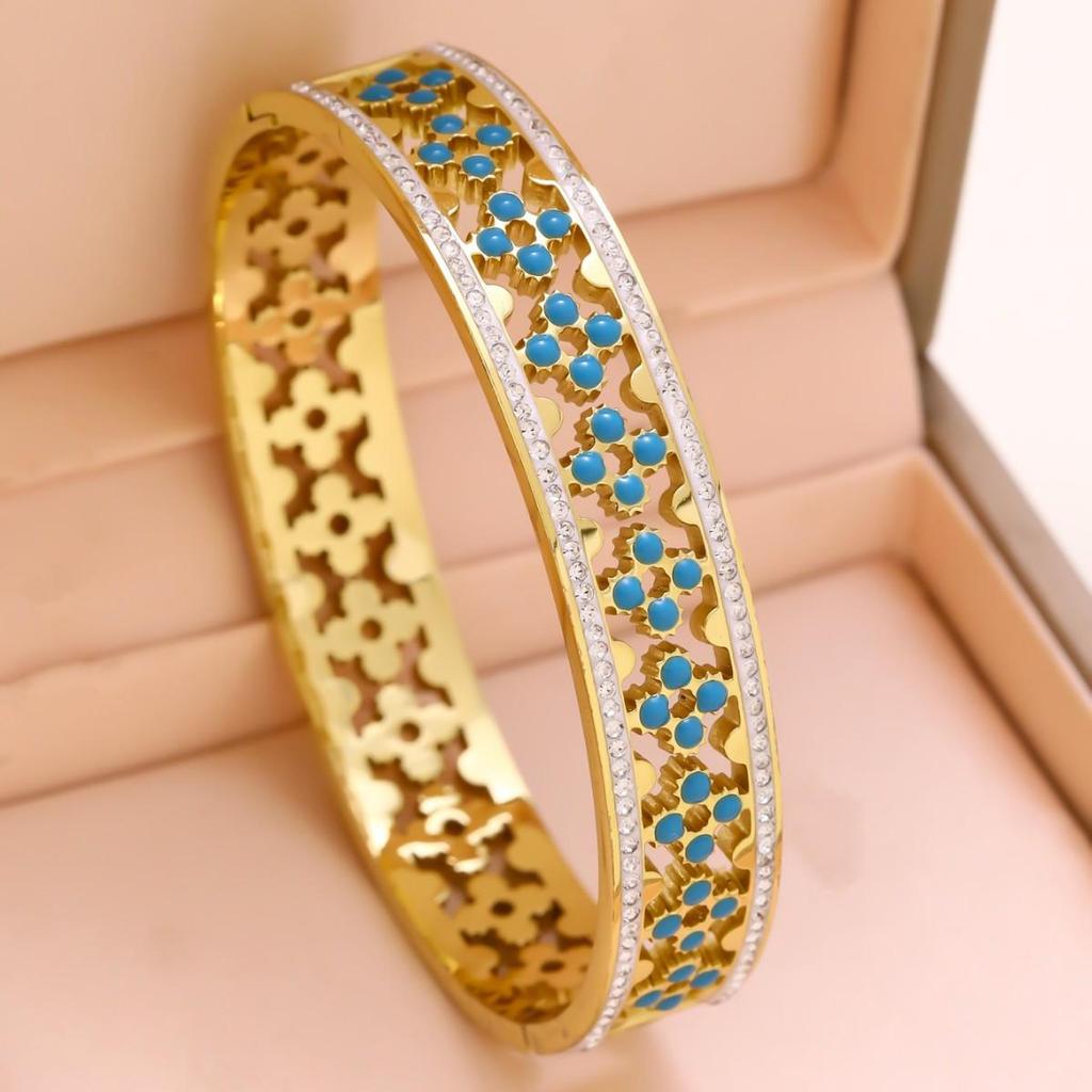 Europäischer & Amerikanischer Mode-Star Zirkon Armband: 18K Titanstahl, Nicht verblassend, Elegantes Design