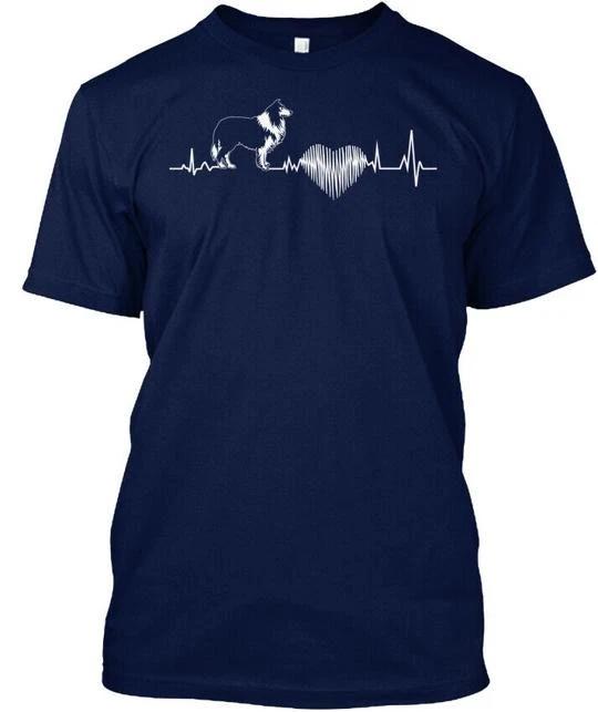 

Rough Collie Heart Beat T shirt Made in the USA Size S to 5XL L