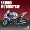 New 1/9 BWM S1000RR Large Size Simulation Alloy Motorcycle Model Shock Absorbers Carrying Lighting Collection Toy Car Kid Gift