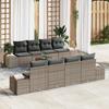 VidaXL Ensemble de Canapé de Jardin 7 Pièces avec Coussins Gris en Rotin Poly 3356599