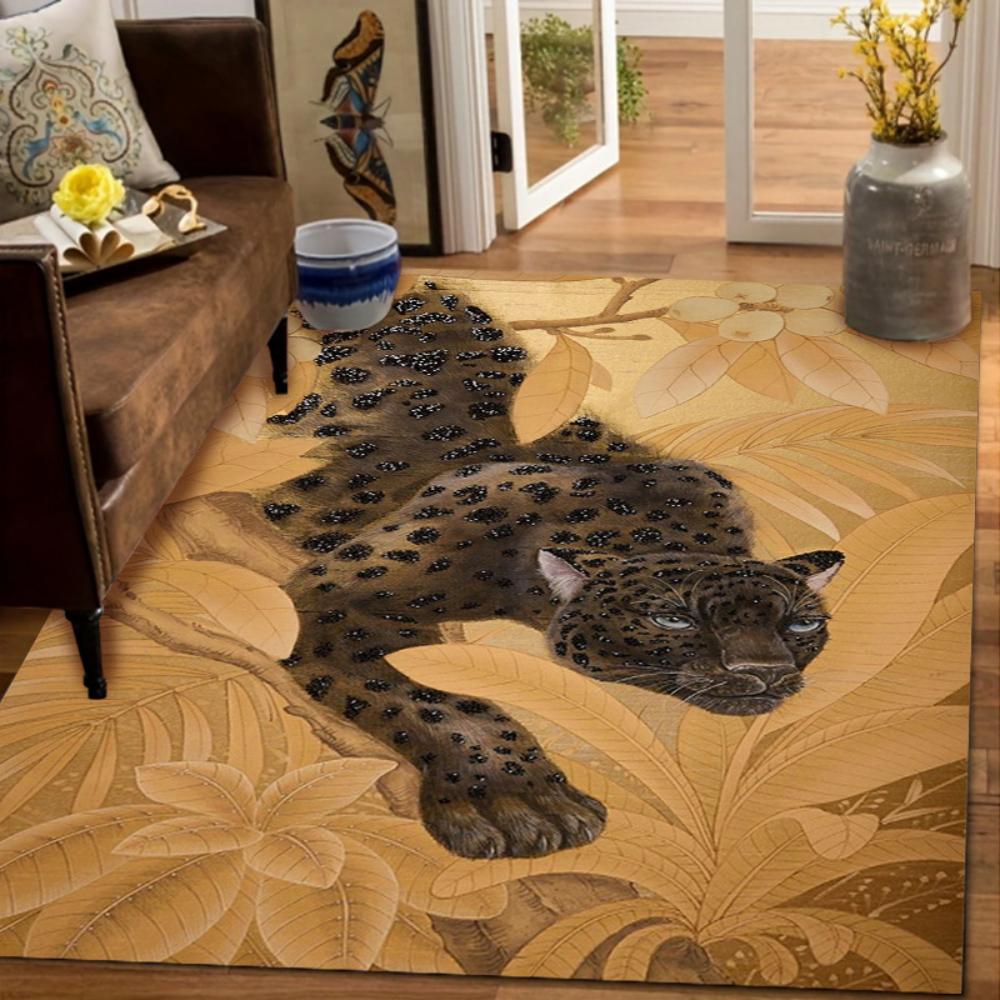 Modern Tiger Non-Slip Area Rug Machine Washable Carpet for Living Room Bedroom Home Decor Soft Floor Mat Floor Covering
