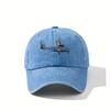 HandDrawn Commuter Plane Illustrated Graphic Adjustable Buckle Cap Lightweight Woven Outdoor Fishing Camping Hat for Unisex and W