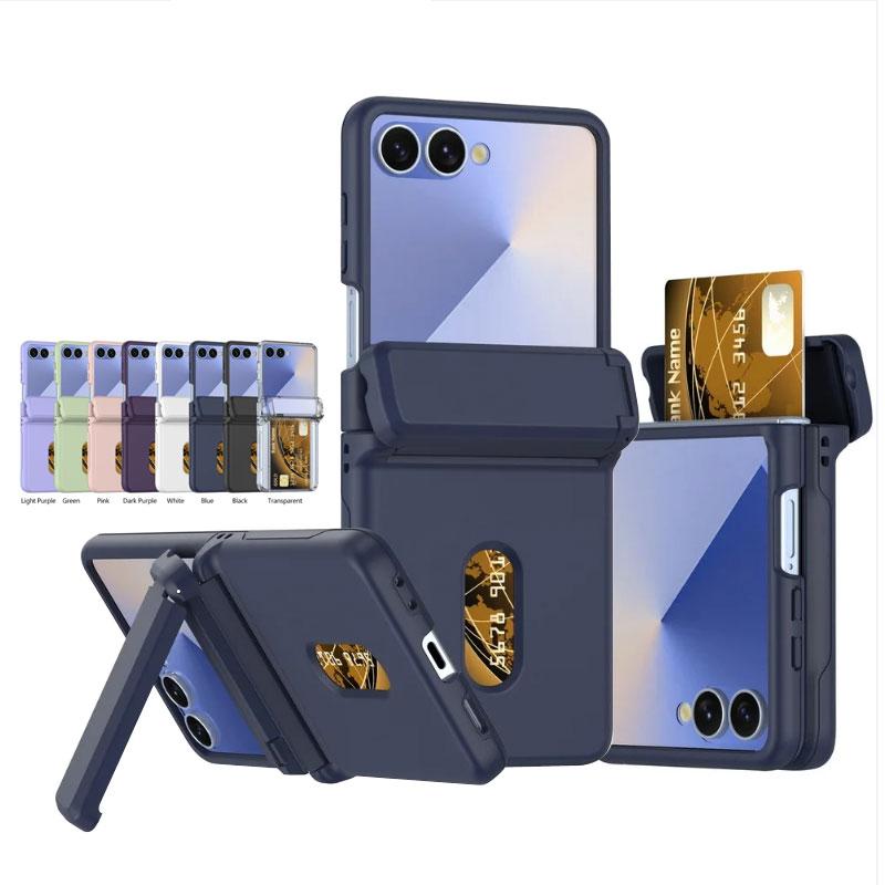 Kartenfach Vollschutzfolie Abdeckung für Samsung Z Flip 7 6 5 Automatischer Federgelenkiger Ständerhalter Rückabdeckung Hülle Funda