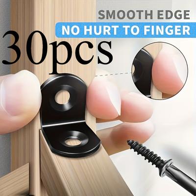 30pcs Angle Bracket Iron Bracket with Screw Set,10pcs Angle Brackets and 20pcs Screws, for Wooden Furniture Chair Drawer Cabinet Indoor/Outdoor