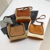 Women Large Capacity Lamb Wool Furry Bucket Shoulder Crossbody Daily Tote Bag