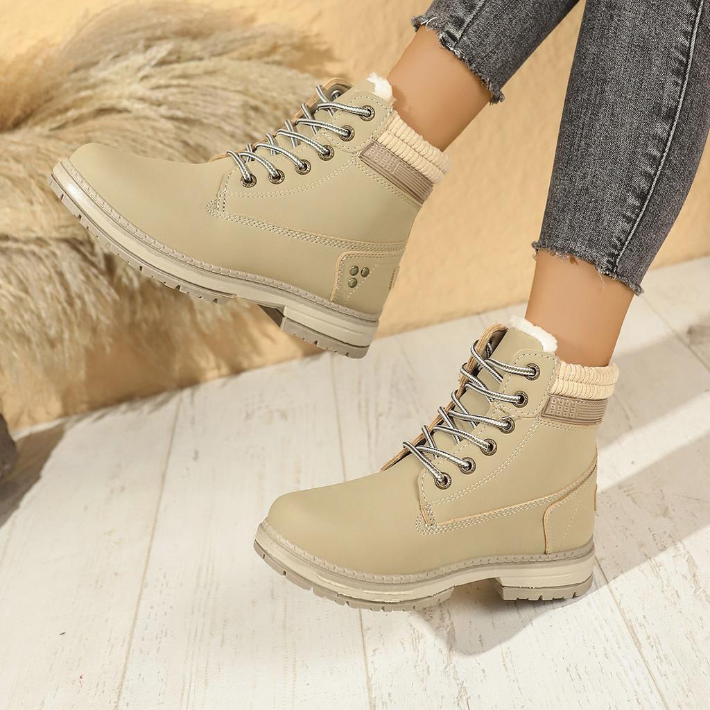 Autumn and winter new pink Martin boots for women, casual shoe size pu leather women's short boots versatile women's shoes