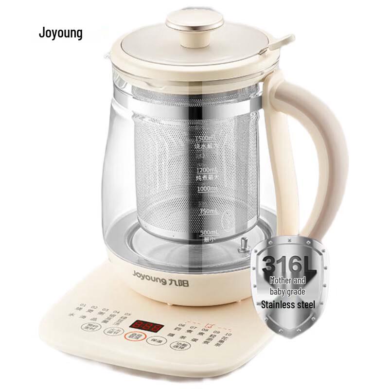 Joyoung 1.5L Glass Health Kettle with Constant Temperature CN plug (adapter included)