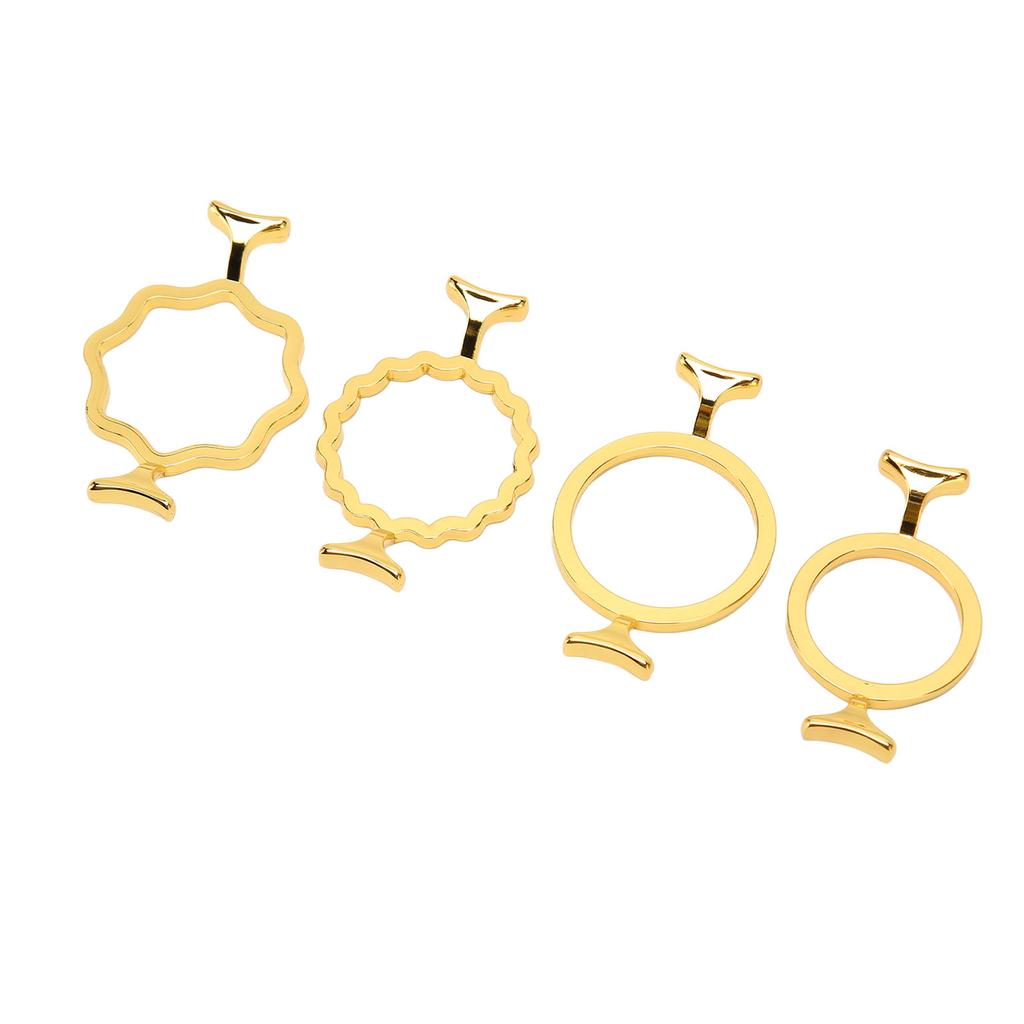 4Pcs Wax Seal Molds Gold Color Zinc Alloy Assorted Style Sturdy  Wax Seal Stamp Rings for 0.9