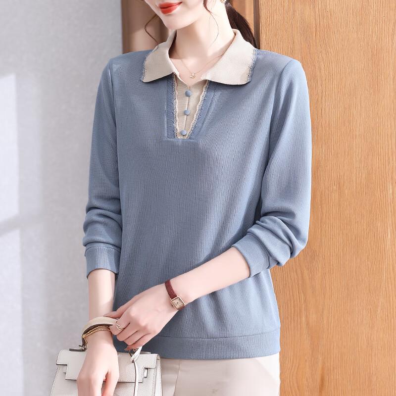 XUEXI Women's Autumn Age-Reducing Polo T-Shirt