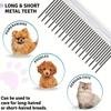 2er Set Katzen- & Hundepflegebürsten, Entfilzungswerkzeug mit doppelten Edelstahlzähnen zum Entwirren & Entfernen von losem Unterfell