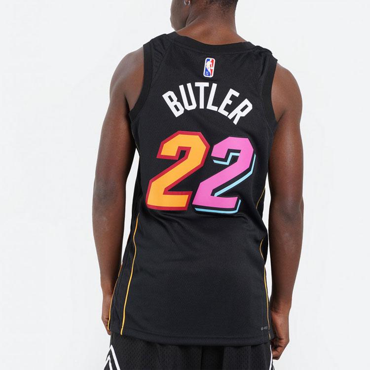 Nike NBA Miami Heat City Edition Jimmy Butler 22 Dri-FIT Swingman Jersey Black Men Streetwear DB4034-010