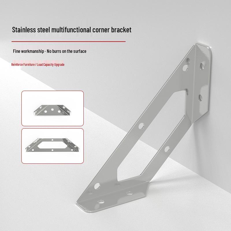 Stainless Steel 90-Degree Angle Bracket - Multifunctional Three-Sided Furniture Connector